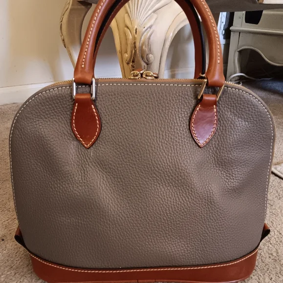Dooney & Bourke Gray Satchel with Brown Accents - Picture 2 of 10